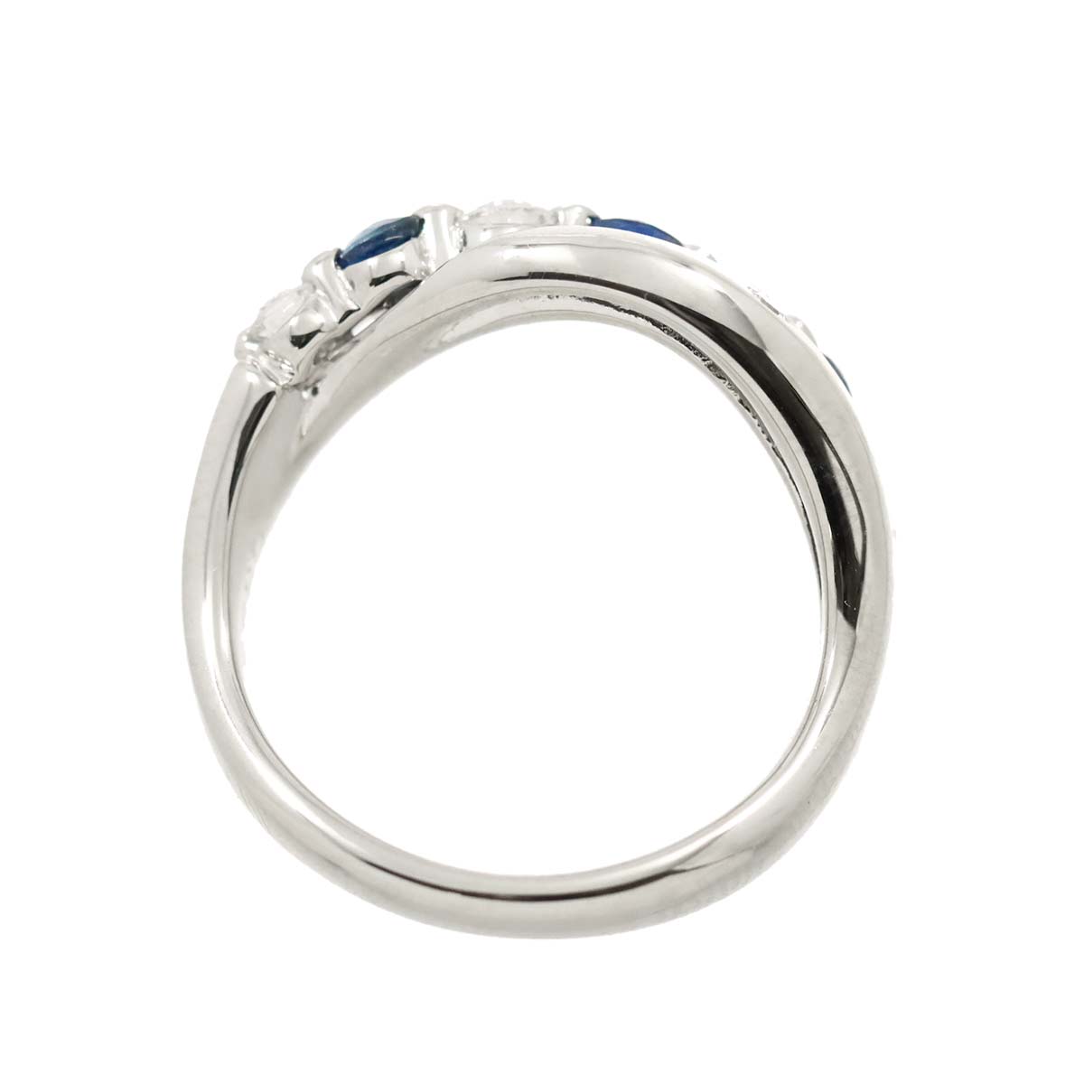 Sapphire 0.35ct Diamond 0.32ct Ring Pt Platinum size5.5-5.25(US)