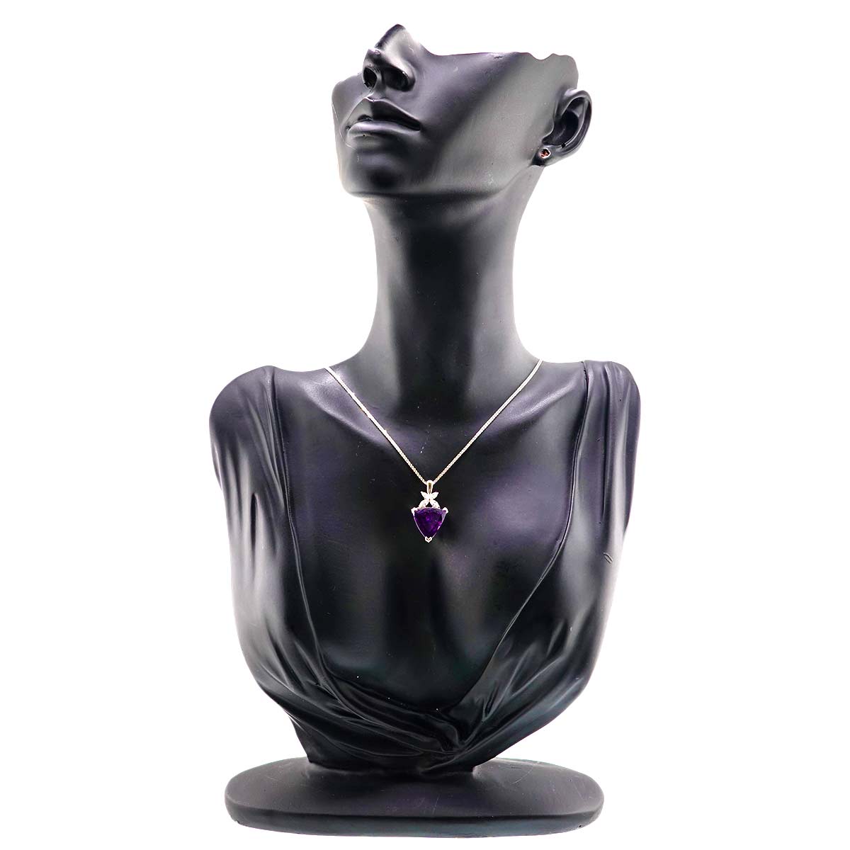 Amethyst 5.53ct Diamond 0.30ct Necklace 18K WG White Gold 750