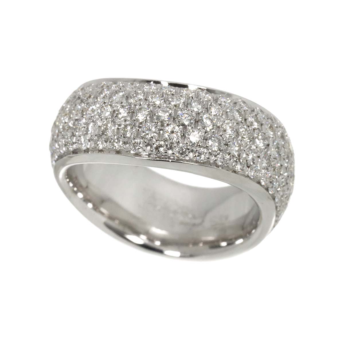 Pomellato Pave Diamond Ring 18K White Gold 750 Size5.75-6(US)