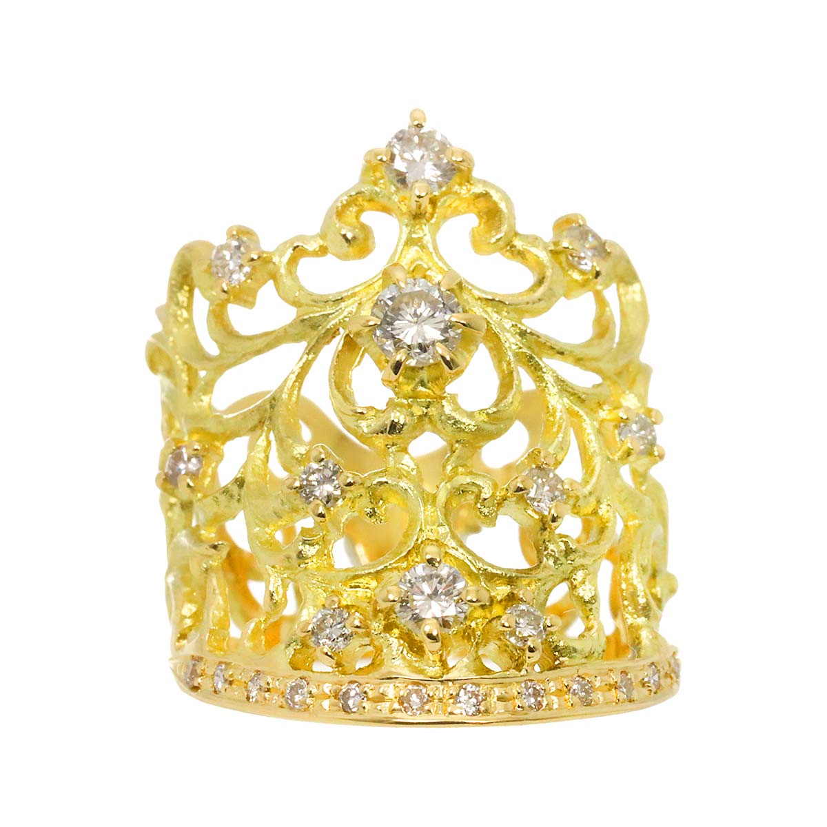 Diamond 0.67ct Ring 18K K18 YG Yellow Gold 750 size7.25(US)