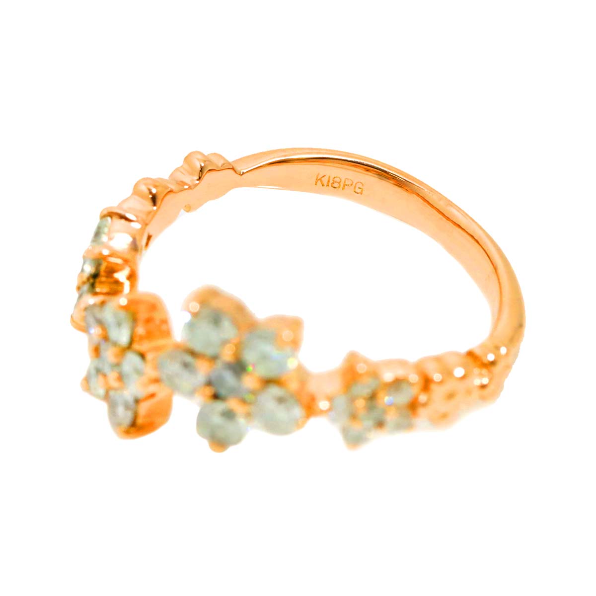 Diamond 0.75ct Ring 18K PG Pink Gold 750 Size4.5(US)