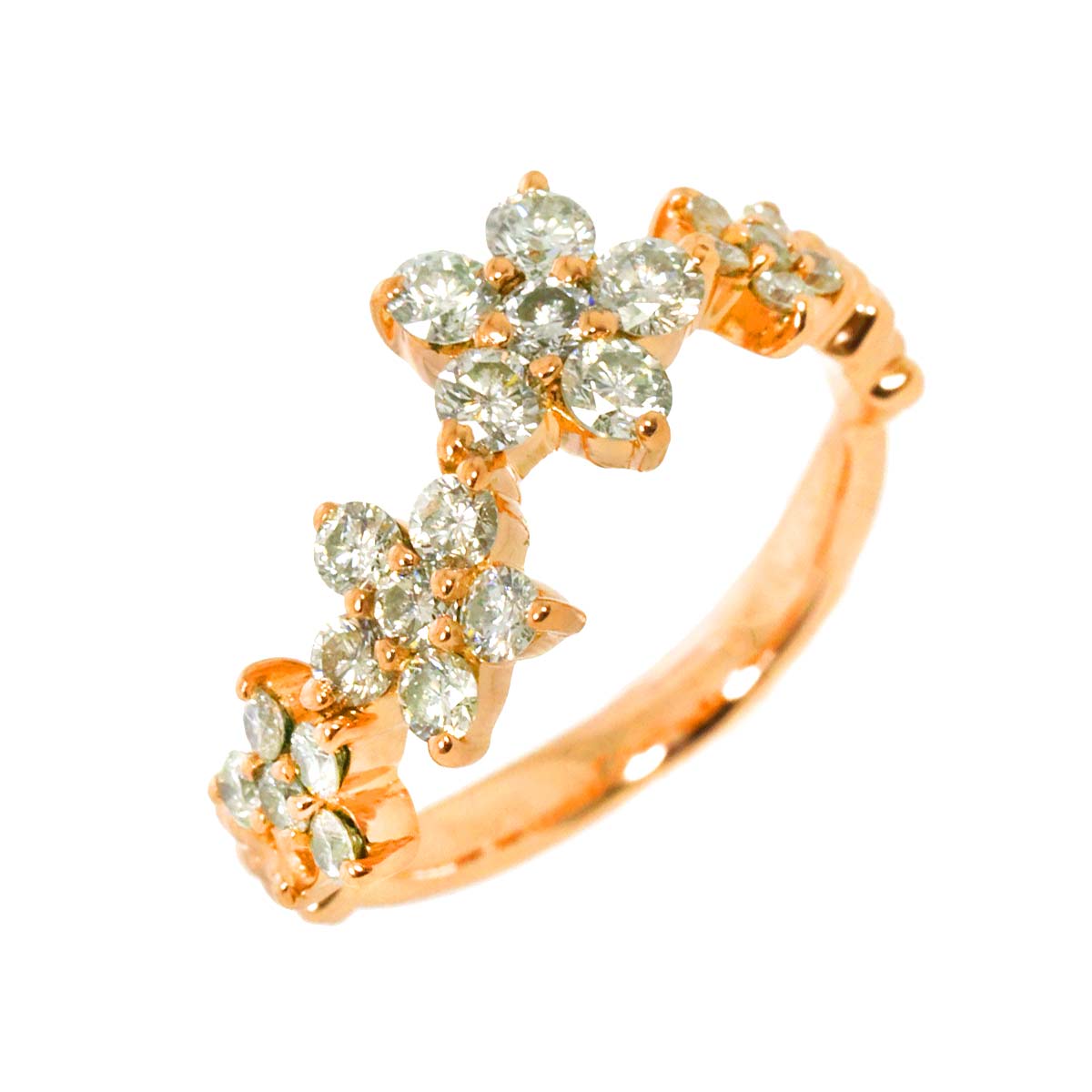 Diamond 0.75ct Ring 18K PG Pink Gold 750 Size4.5(US)