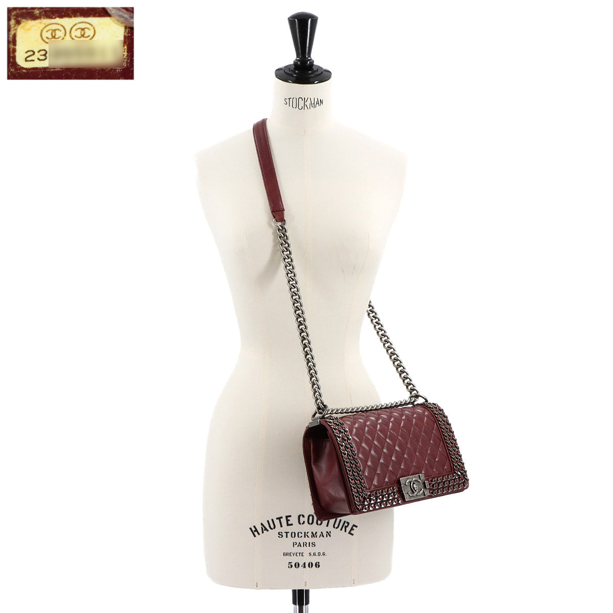 BOY CHANEL Chain Shoulder Bag Leather Bordeaux A67086 Purse