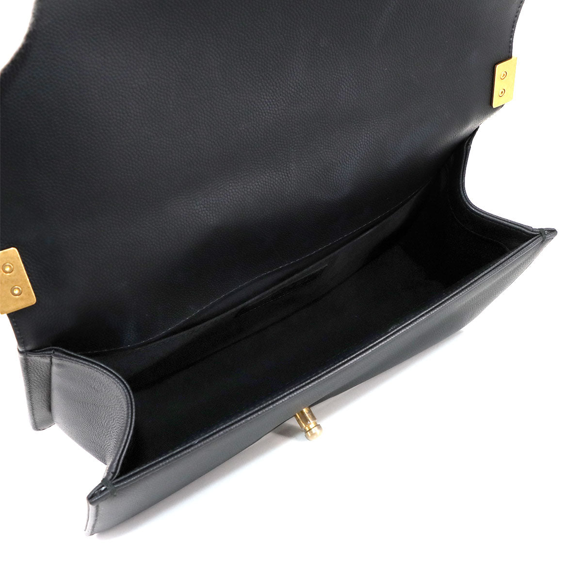 BOY CHANEL Chain Shoulder Bag Leather Black A67086 Purse