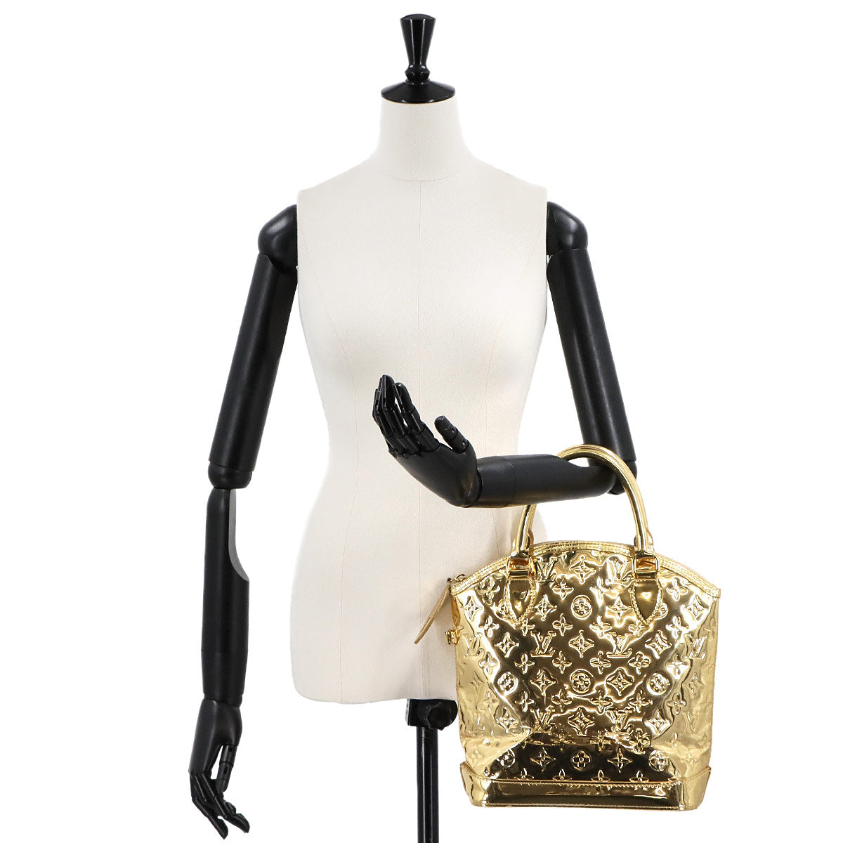 Monogram Miroir Lock it Hand Bag Gold M95450 Purse