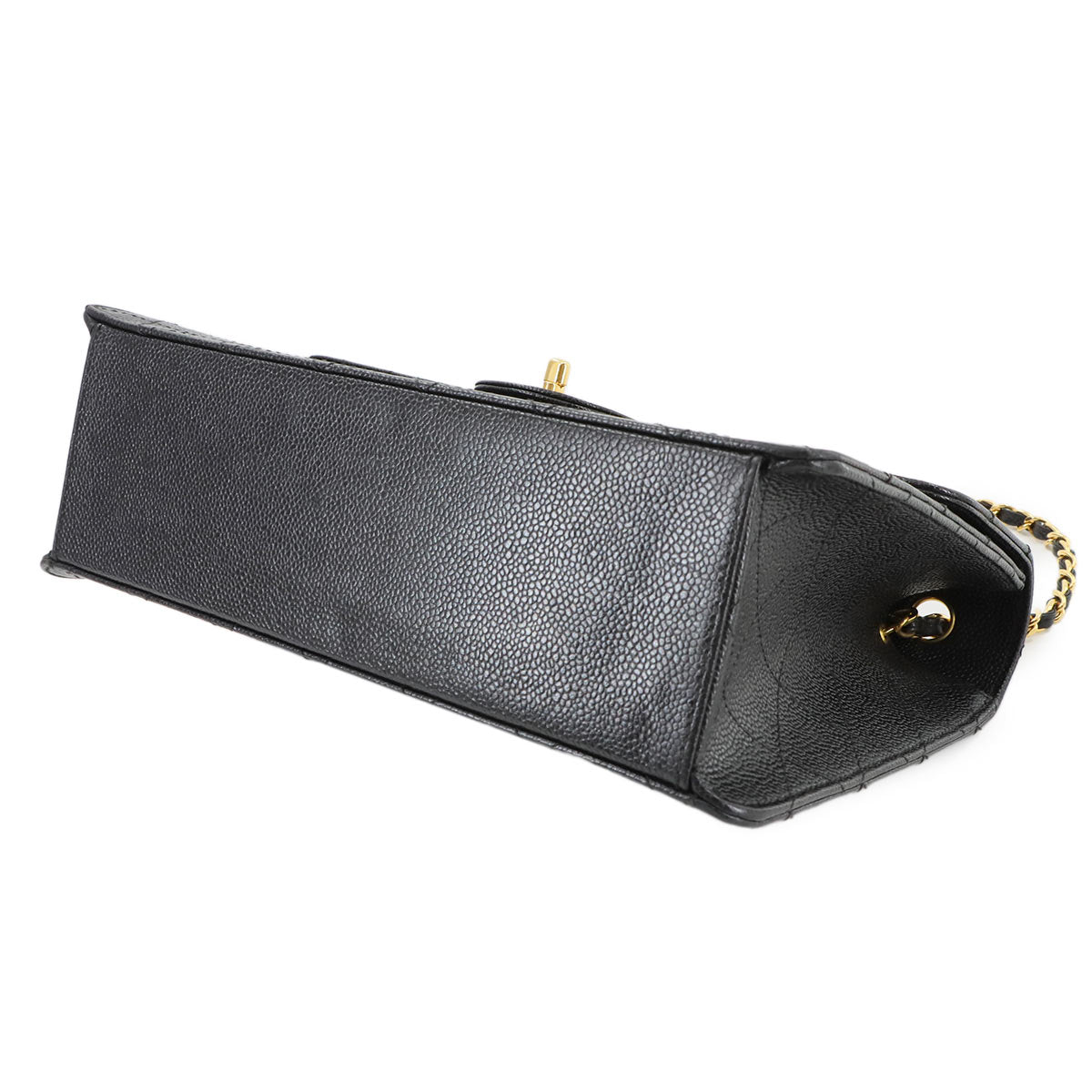 Matelasse Chain Shoulder Bag Leather Black