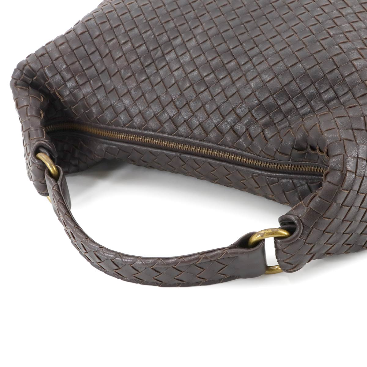 Intrecciato Shoulder Bag Leather Brown 181347 Purse