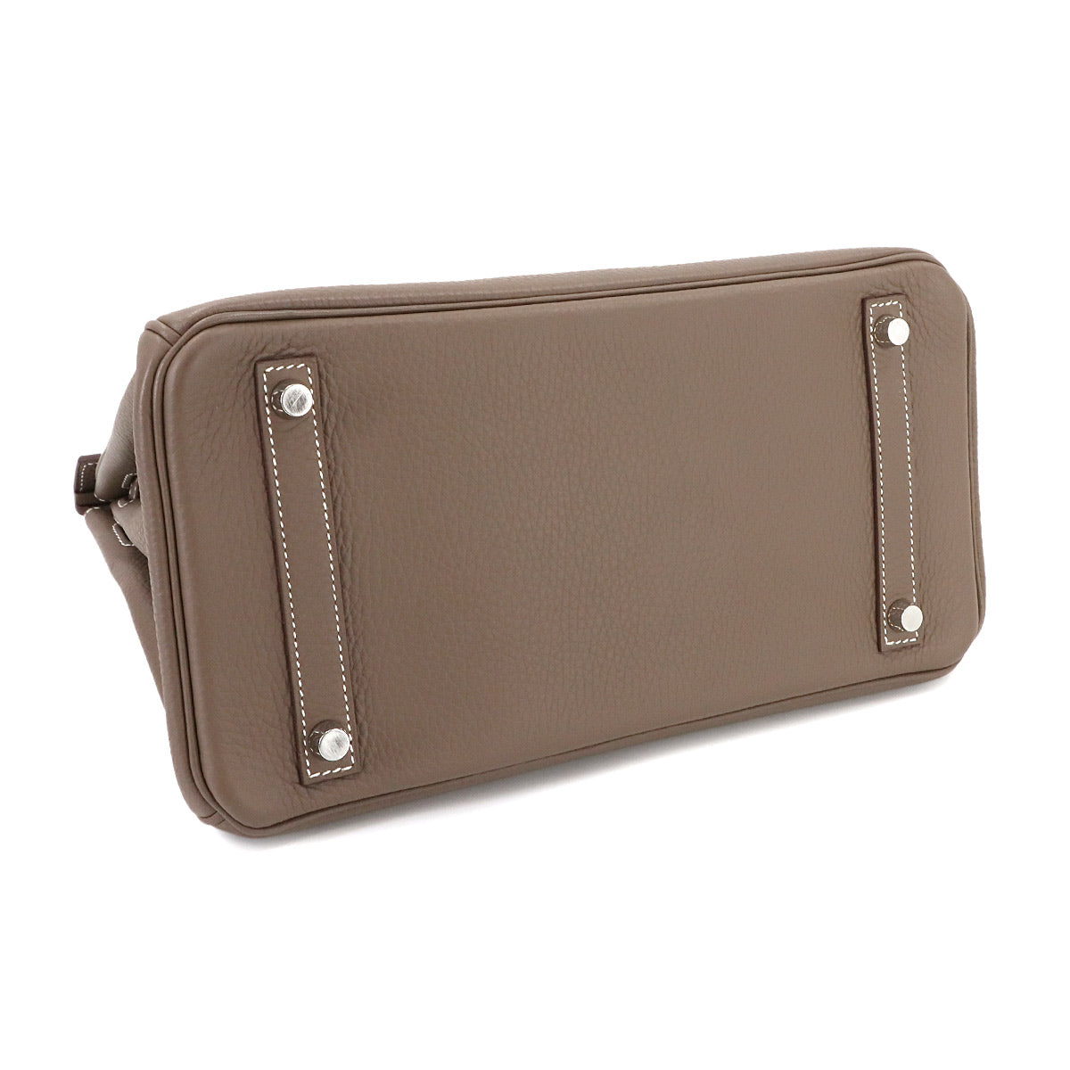 Birkin 30 Hand Bag Taurillon Clemence Etoupe Purse Beige