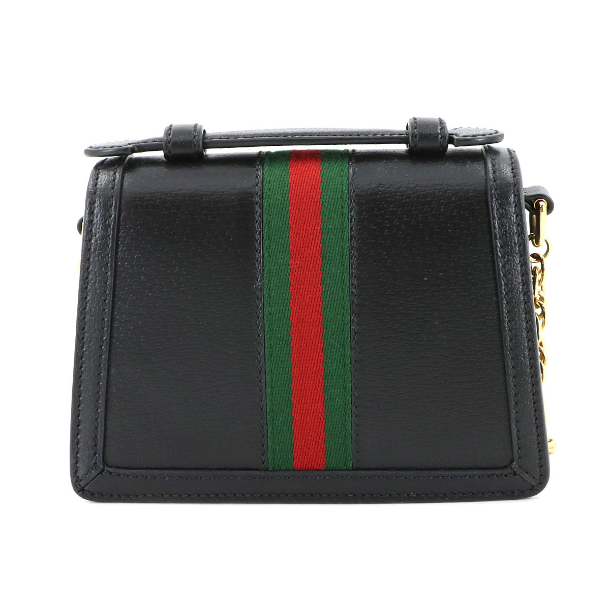 Ophidia Mini Hand Chain Shoulder Bag Leather Black 779834 Purse