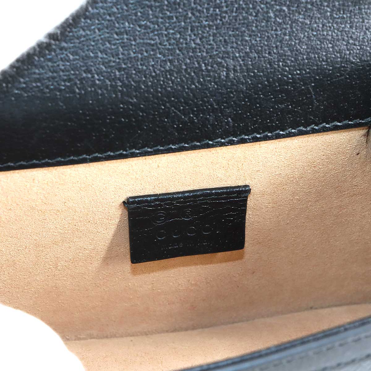 Ophidia Mini Hand Chain Shoulder Bag Leather Black 779834 Purse