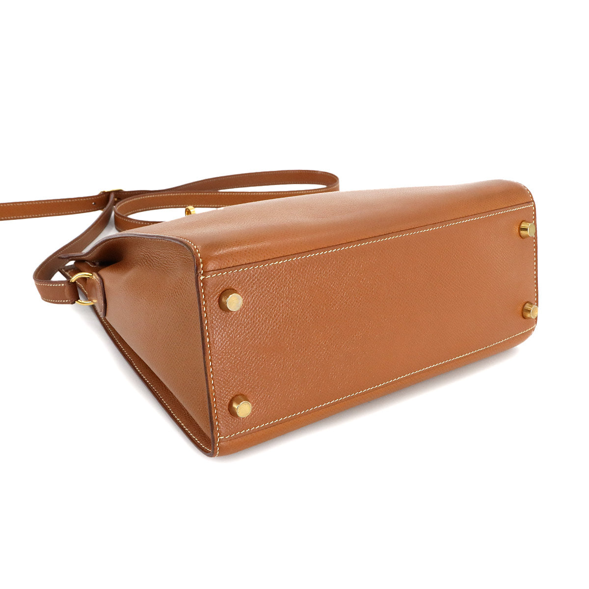 HERMES Kelly Sport MM Shoulder Bag Couchevel Epsom Gold Purse