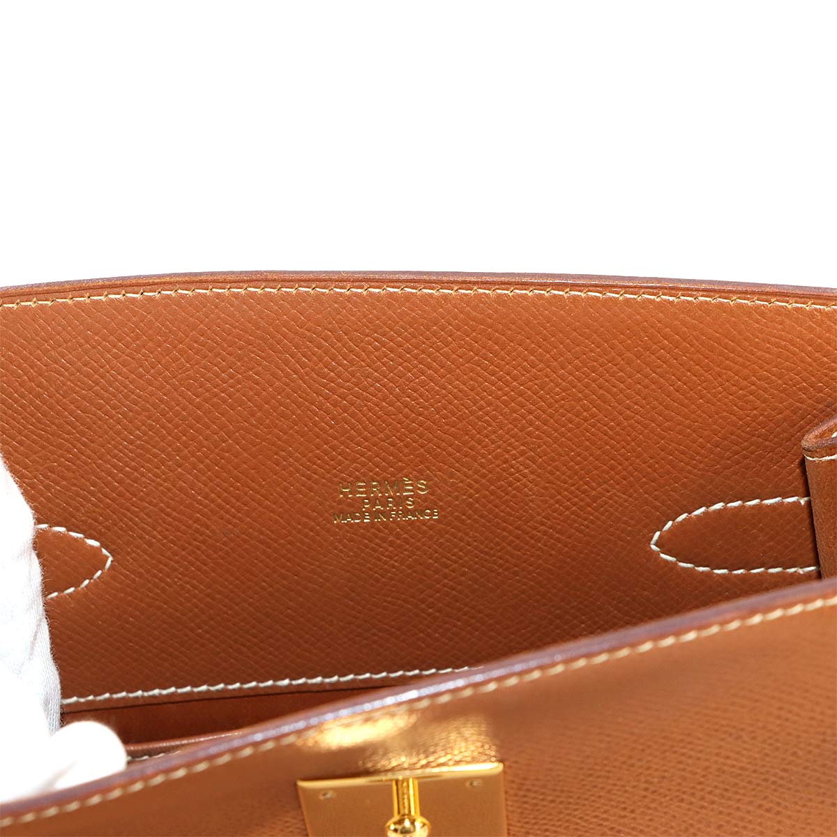 HERMES Kelly Sport MM Shoulder Bag Couchevel Epsom Gold Purse