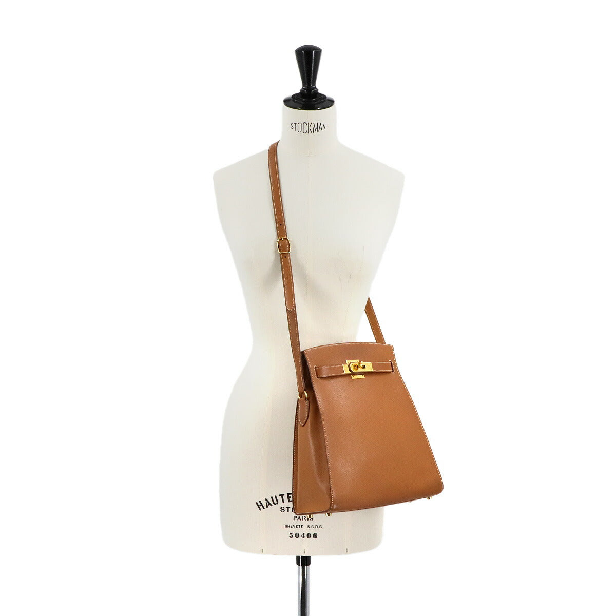 HERMES Kelly Sport MM Shoulder Bag Couchevel Epsom Gold Purse