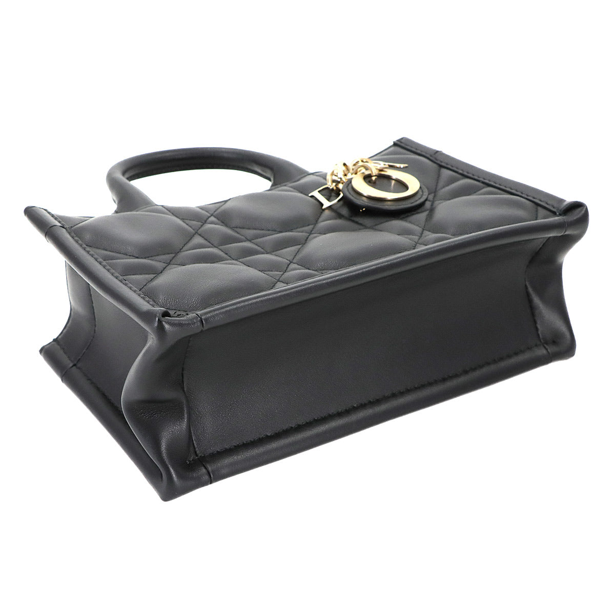 Christian Dior Macrocannage Book Tote Mini Bag Leather Black S5573OWHP 90283252