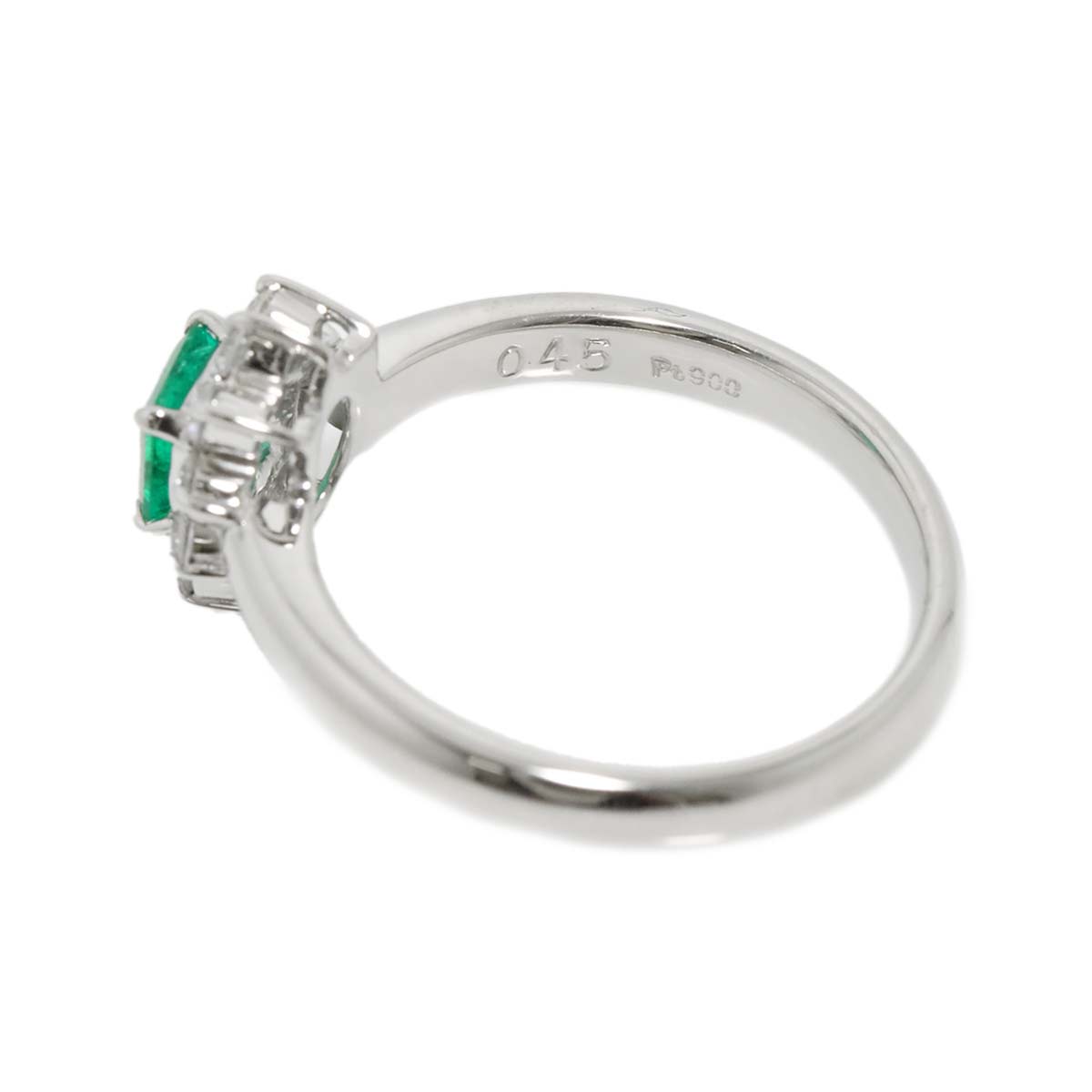 Emerald 0.45ct Diamond 0.24ct Ring Pt Platinum Size5.5-5.75(US)