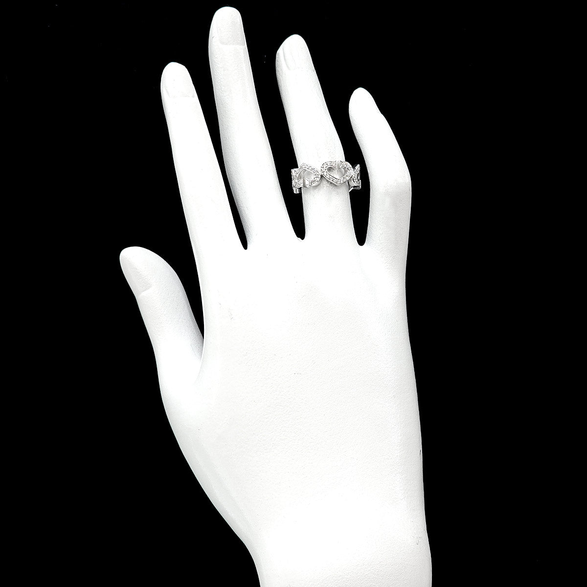 C Heart Diamond Ring 18K White Gold 750 size49 4.75-5(US)