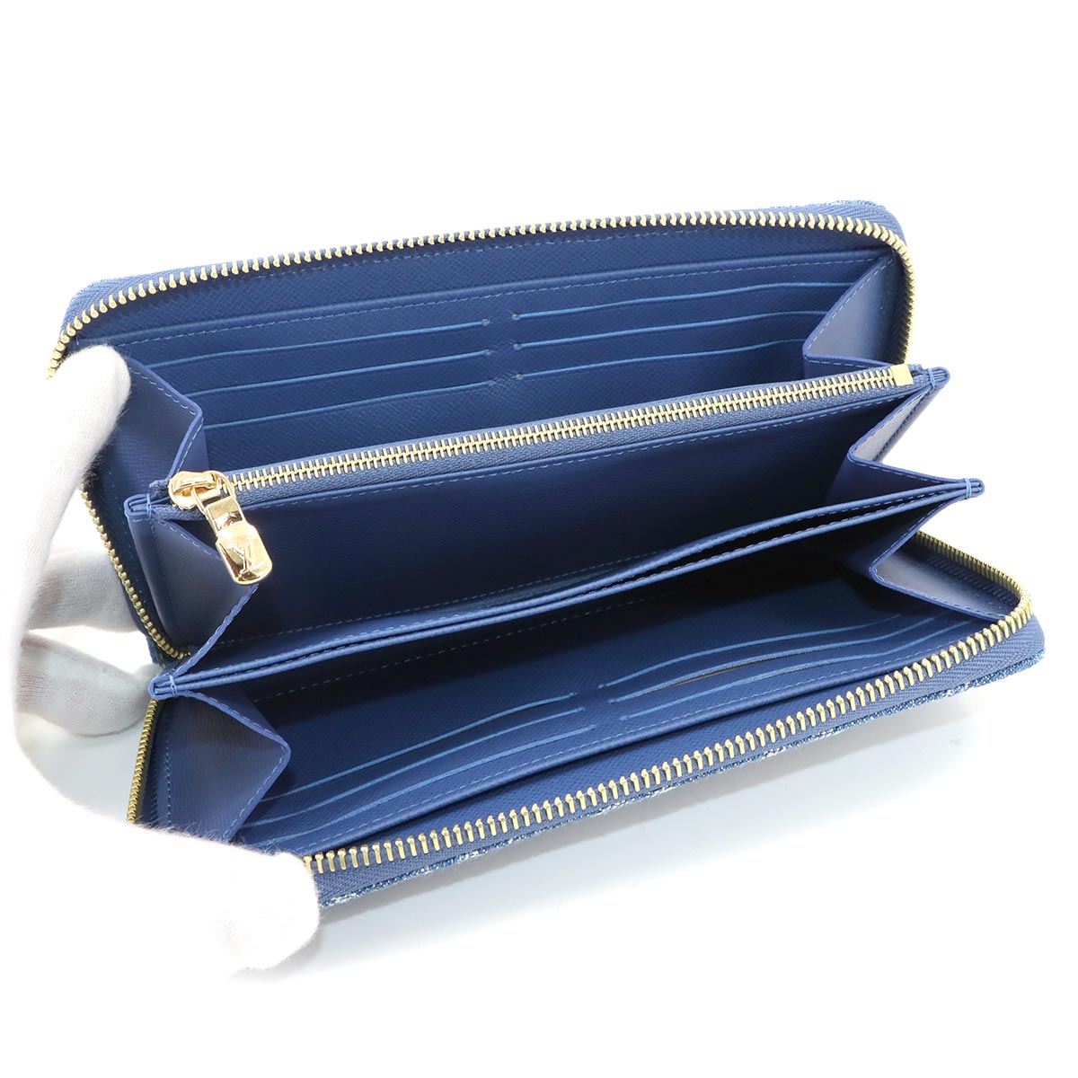 LV x TM Zippy Wallet Monogram Cherry Denim Blue M23161