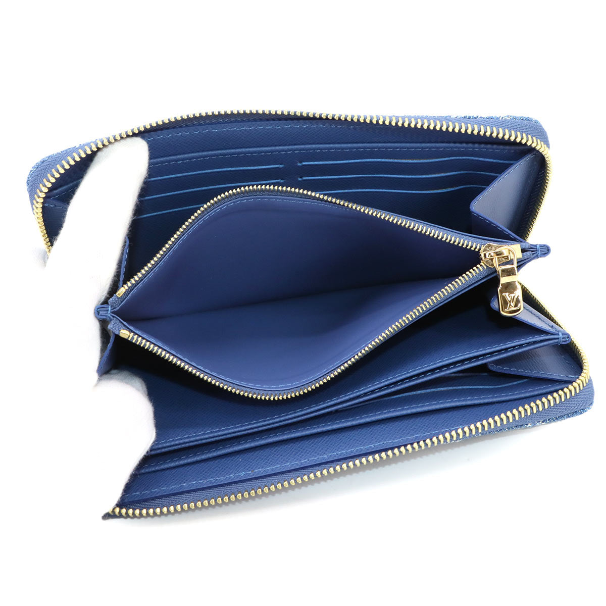 LV x TM Zippy Wallet Monogram Cherry Denim Blue M23161