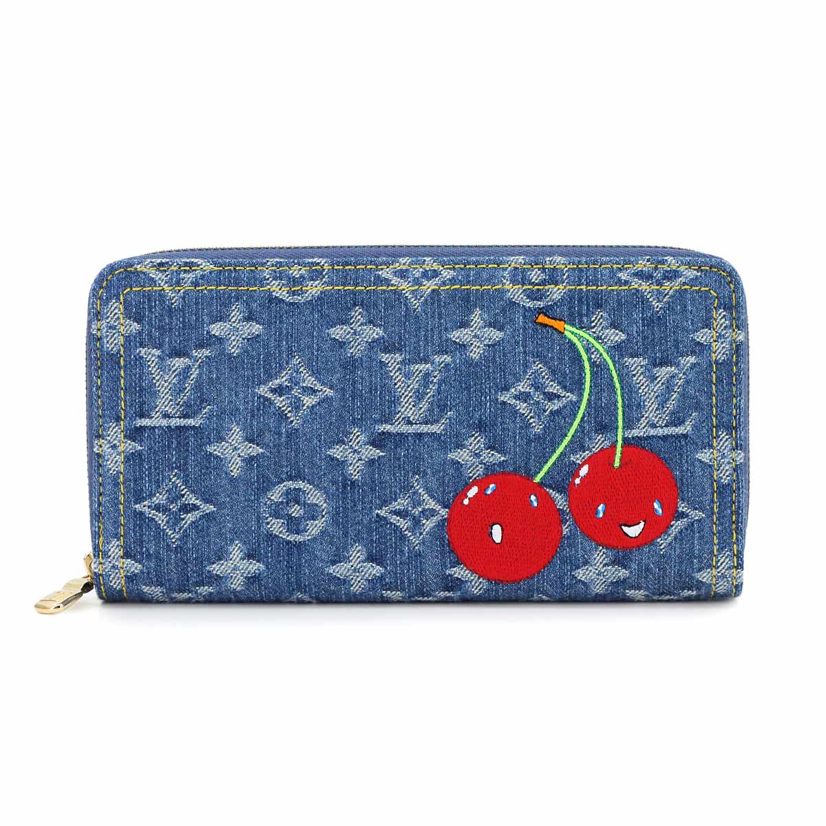 LV x TM Zippy Wallet Monogram Cherry Denim Blue M23161