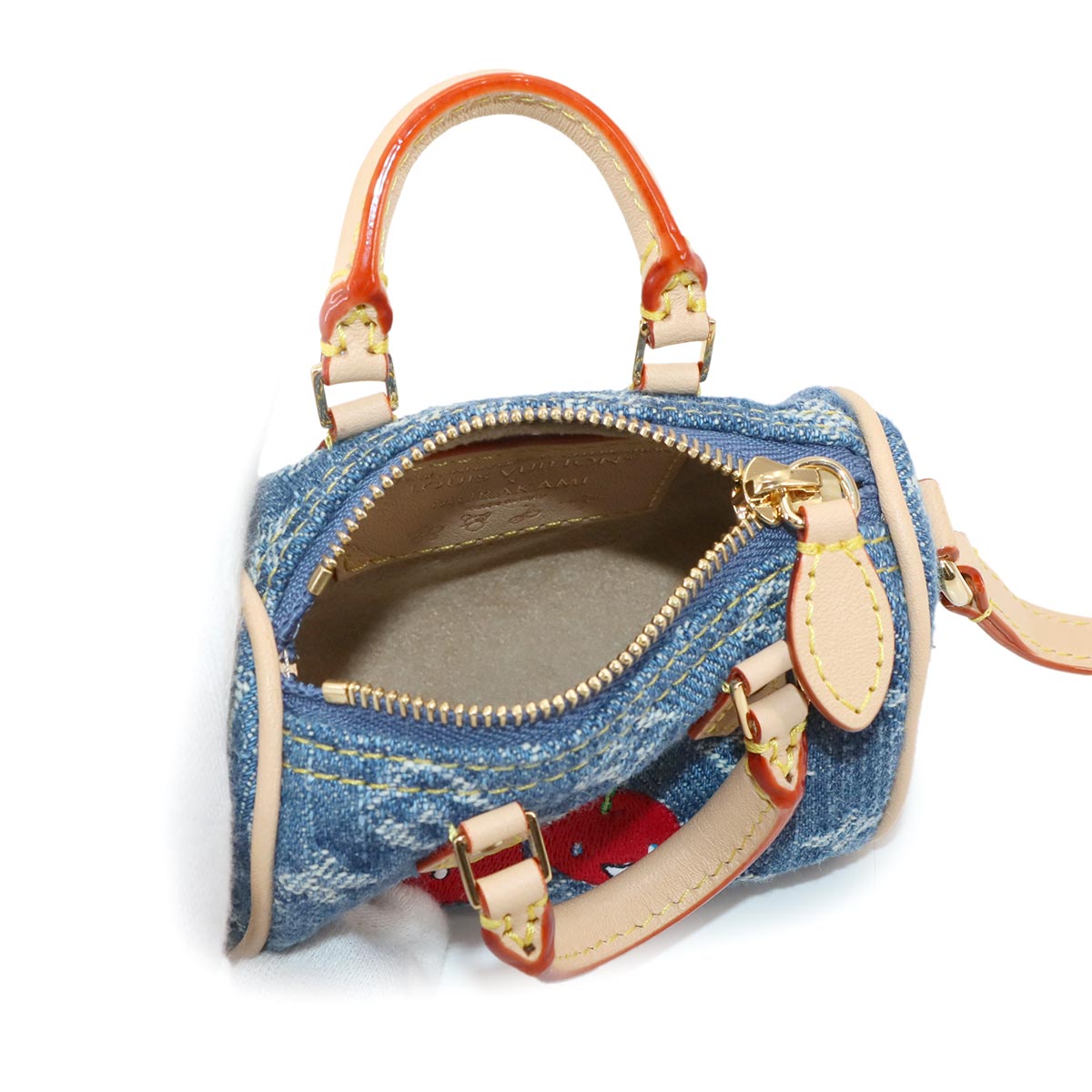 LV x TM Bag Charm Micro Speedy Monogram Cherry Denim