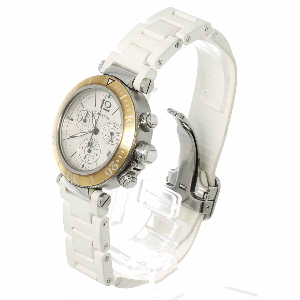Cartier Pasha Seatimer Chronograph W3140004 PG Automatic Silver Boys