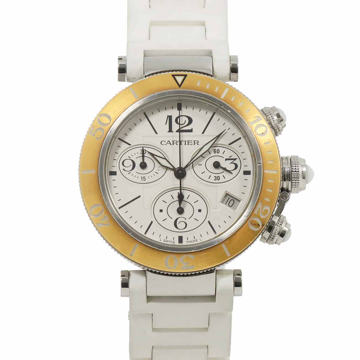 Cartier Pasha Seatimer Chronograph W3140004 PG Automatic Silver Boys