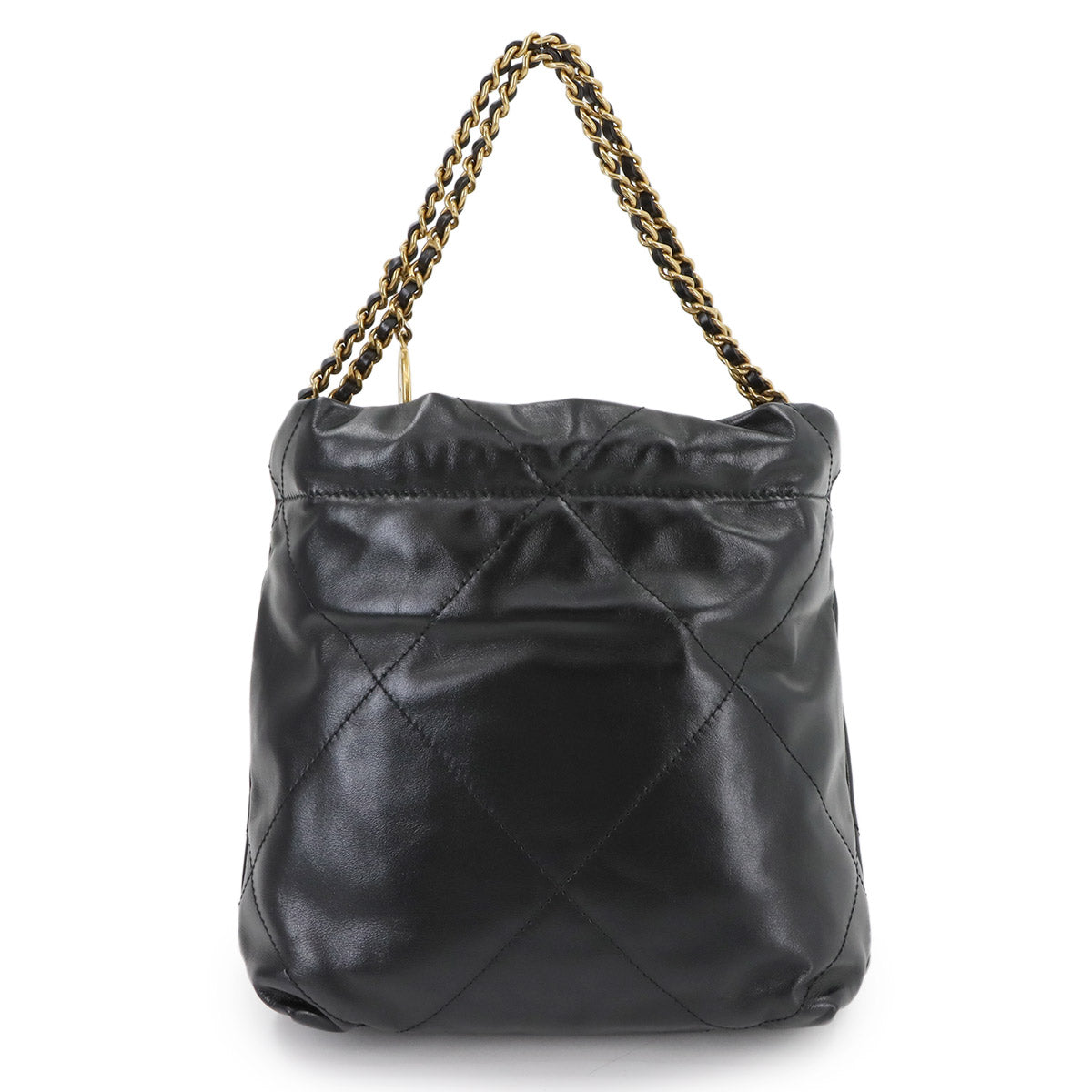 CHANEL 22 Mini Chain Hand Shoulder Bag Leather Black AS3980 Purse