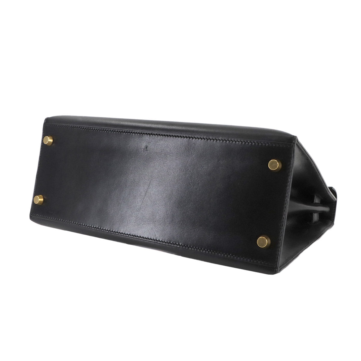 Kelly 28 2way Hand Shoulder Bag Box carf Black Purse