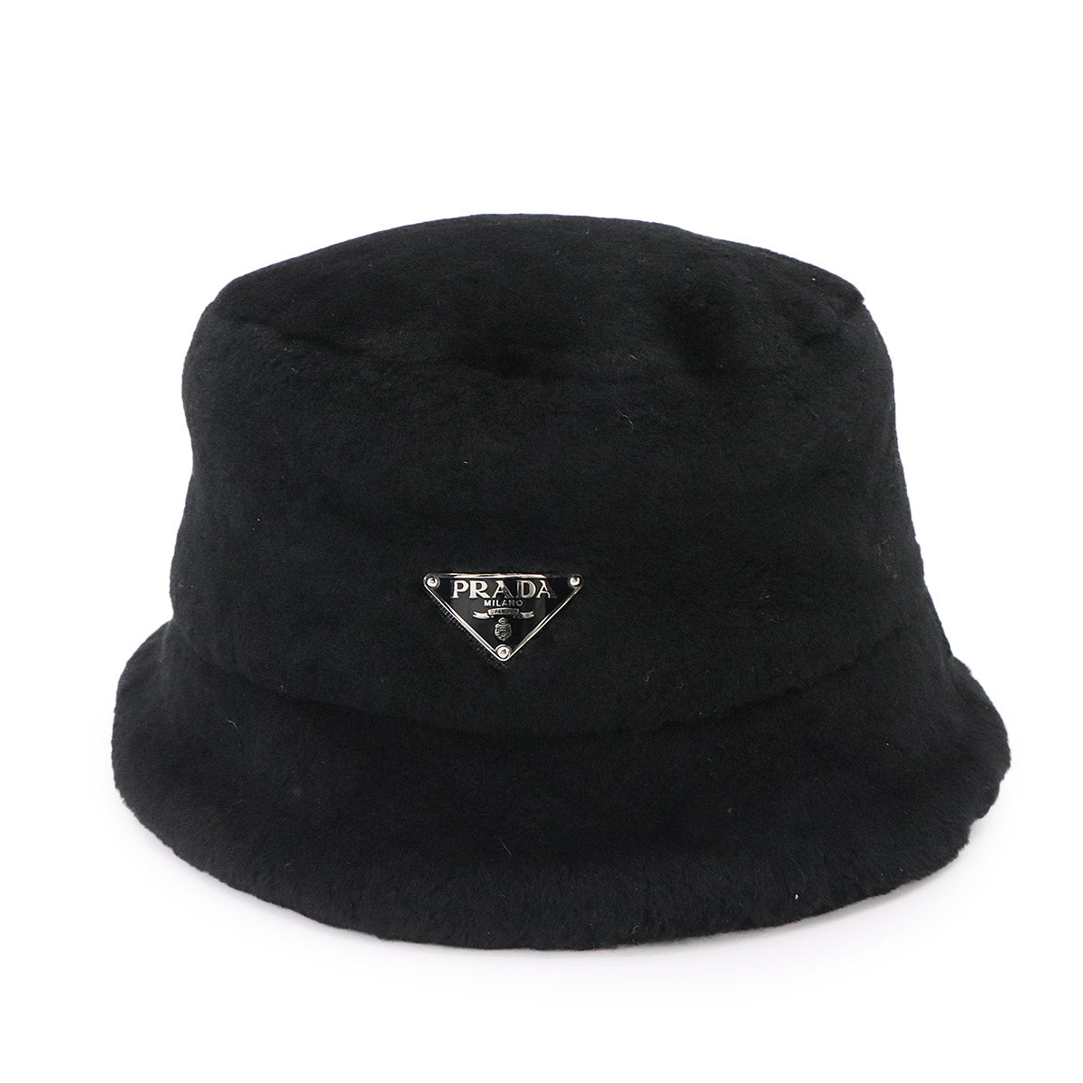 Bucket Hat Sheepskin fur Black S Triangle Logos