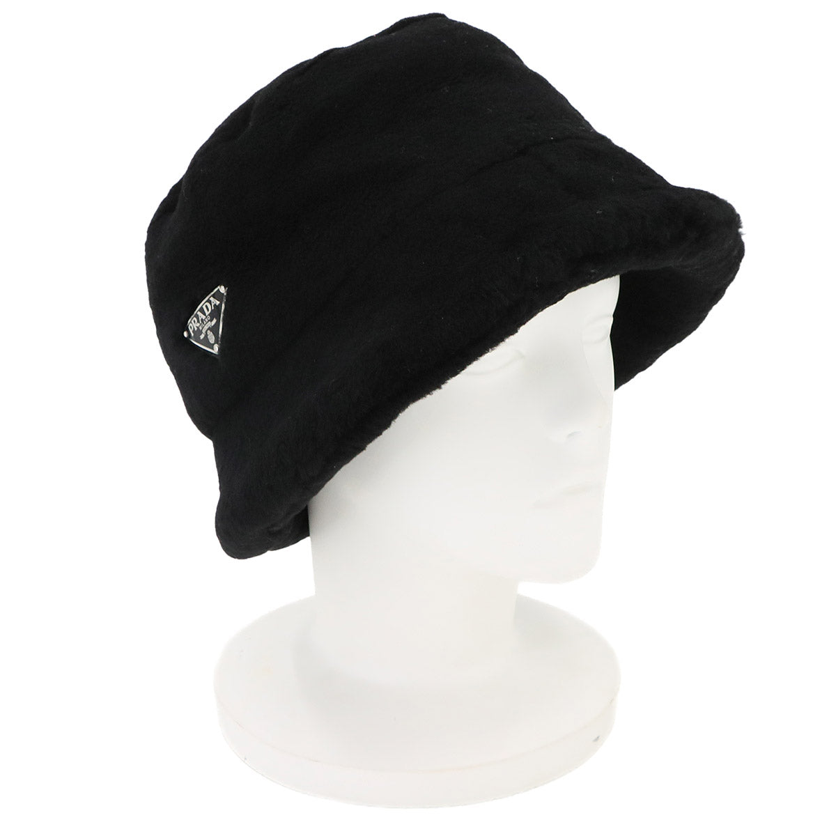 Bucket Hat Sheepskin fur Black S Triangle Logos