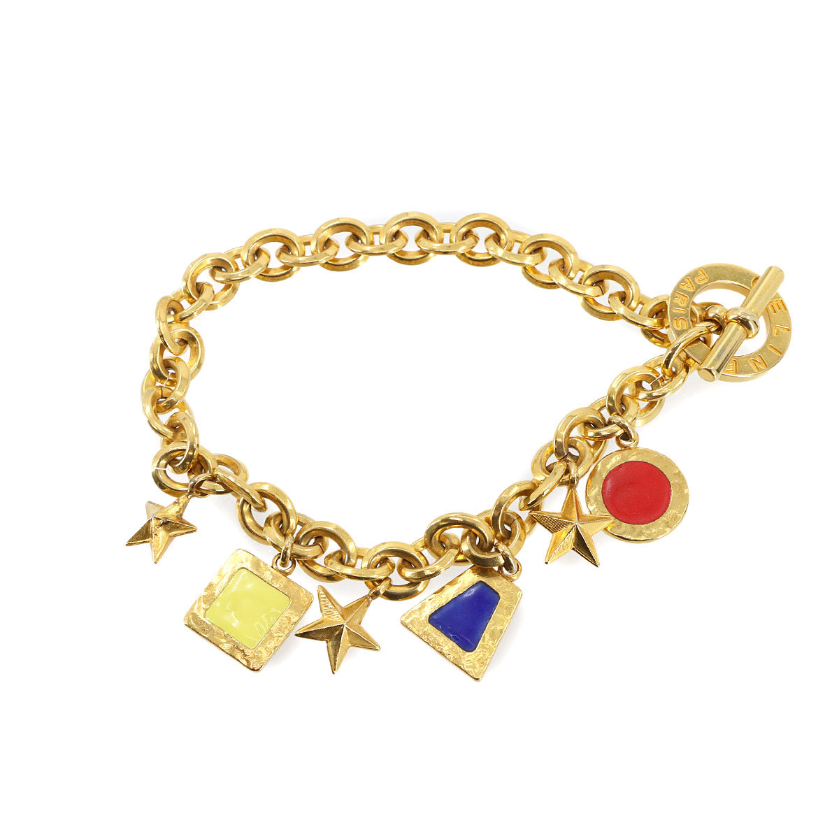 Star Charm Chain Bracelet Gold Multicolor Accessory