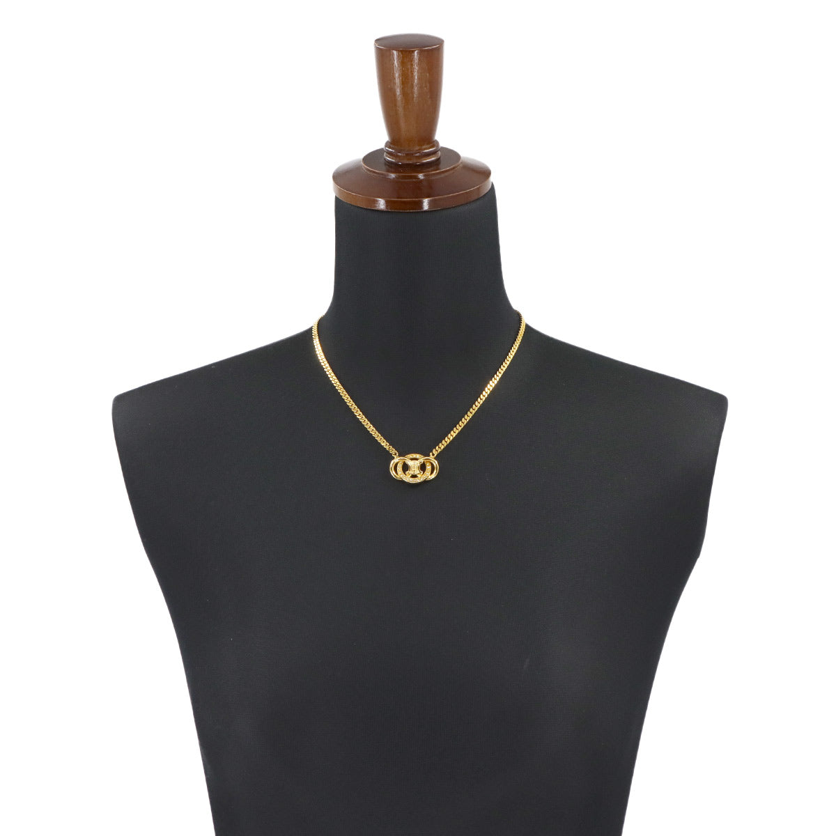 Macadam RhineStone Chain Necklace Gold Accessory