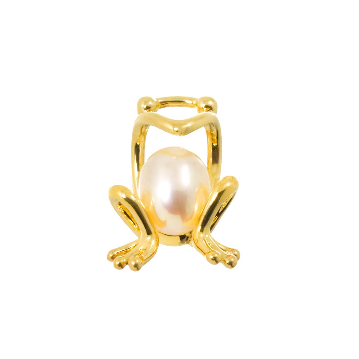 Freshwater cultured pearl Brooch 18K Yellow Gold 750
