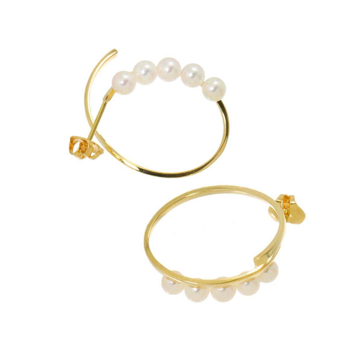 Balance Akoya Pearl 4.2mm Earrings Pierced 18K YG 750