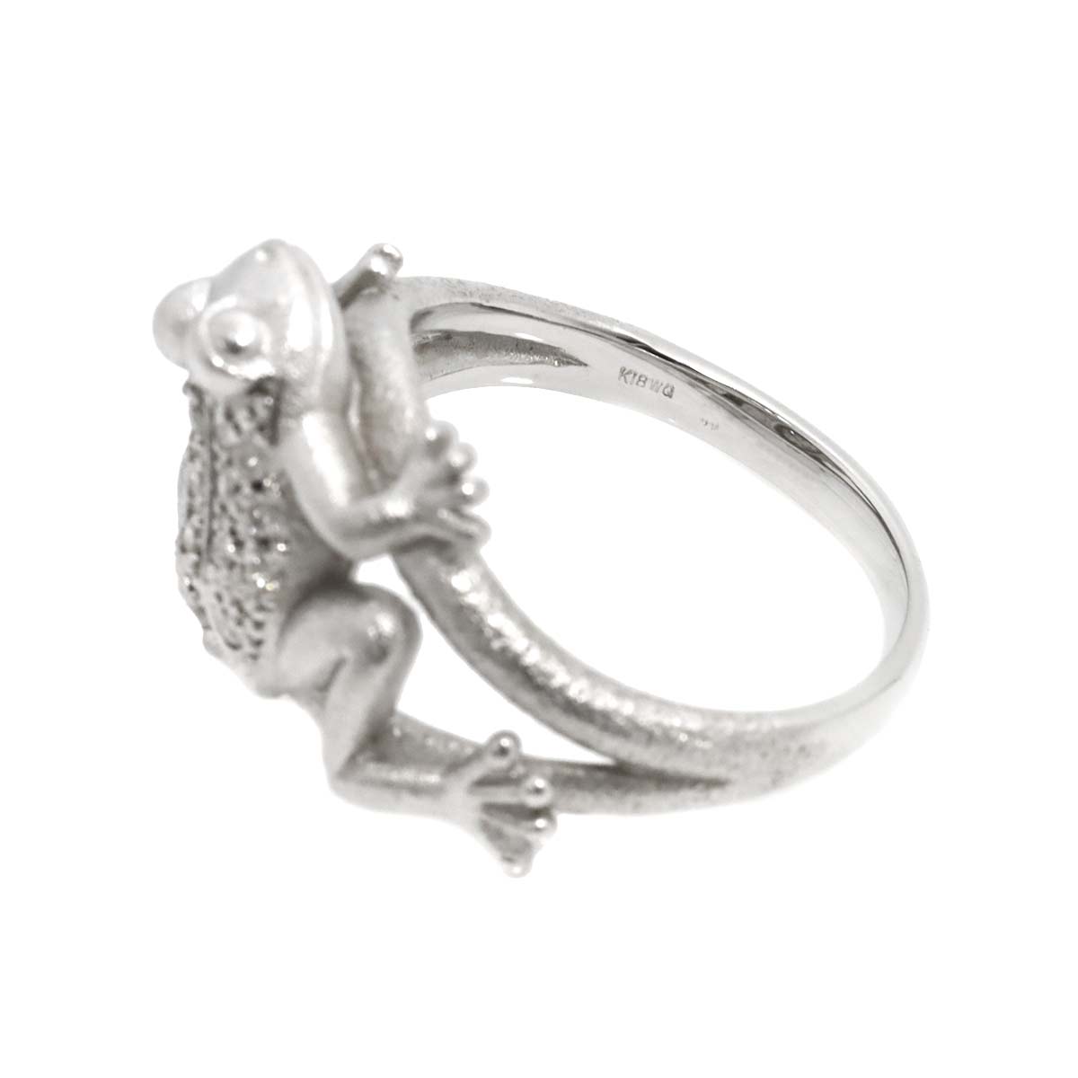 Diamond 0.14ct Ring 18K K18 WG White Gold size5.75-6(US)