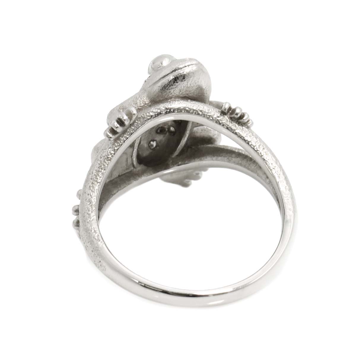 Diamond 0.14ct Ring 18K K18 WG White Gold size5.75-6(US)