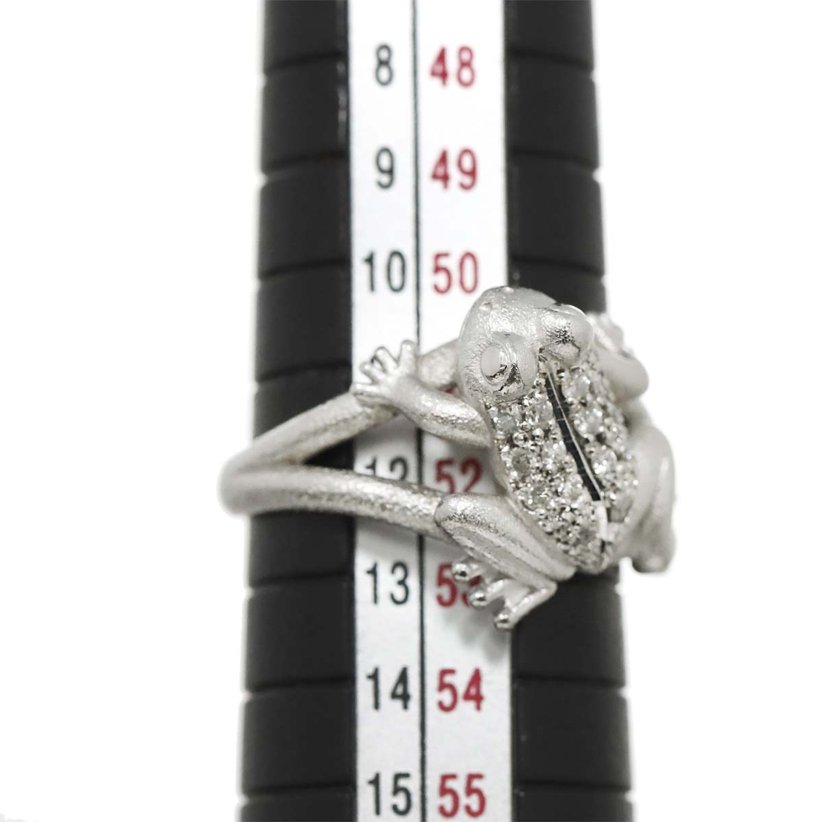 Diamond 0.14ct Ring 18K K18 WG White Gold size5.75-6(US)