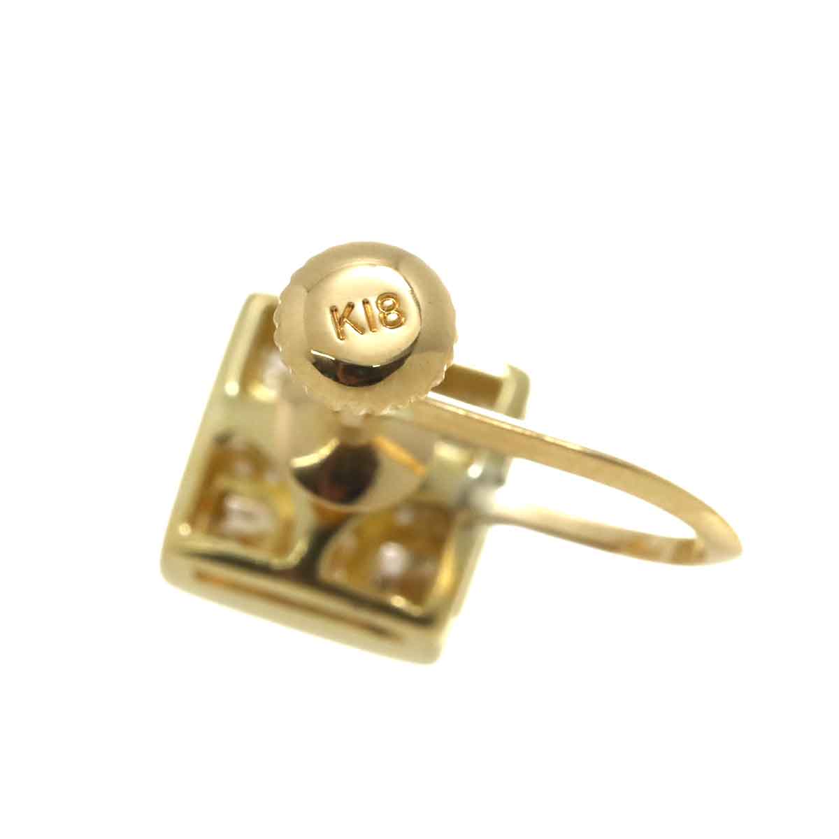 Diamond 0.40ct/0.40ct Earrings 18K K18 YG 750