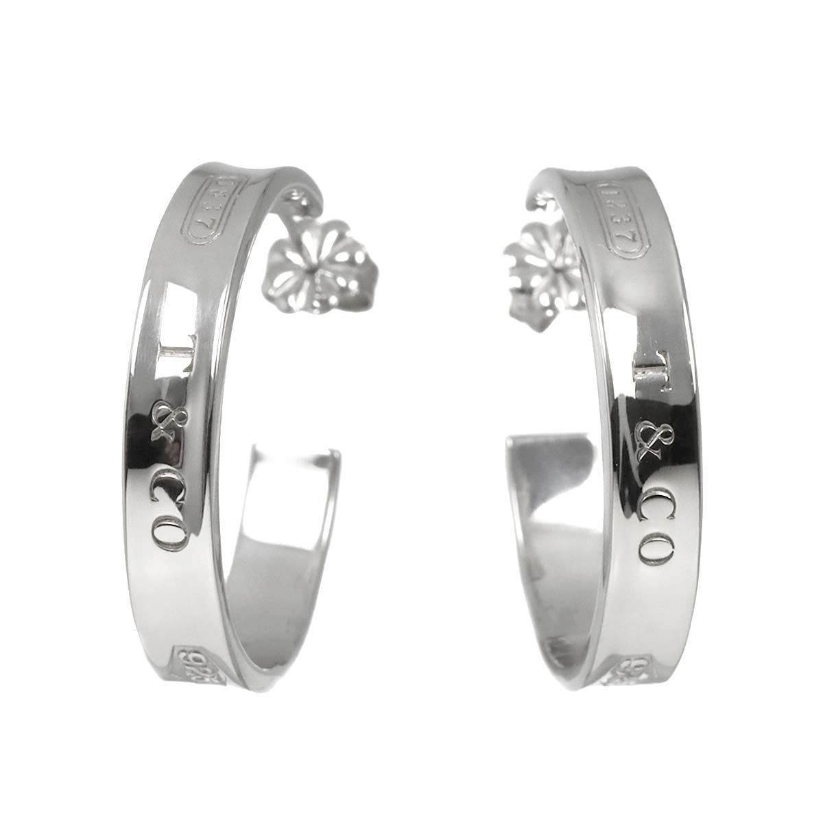 1837 Narrow Hoop Earrings Pierced SV Silver 925