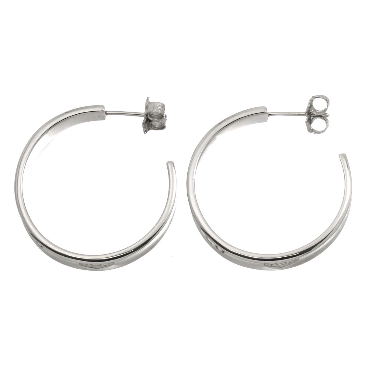 1837 Narrow Hoop Earrings Pierced SV Silver 925