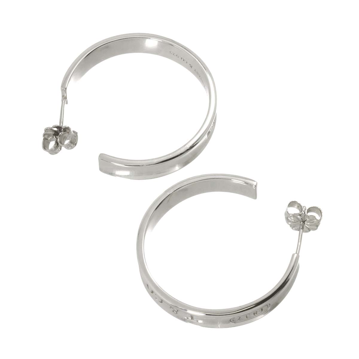 1837 Narrow Hoop Earrings Pierced SV Silver 925