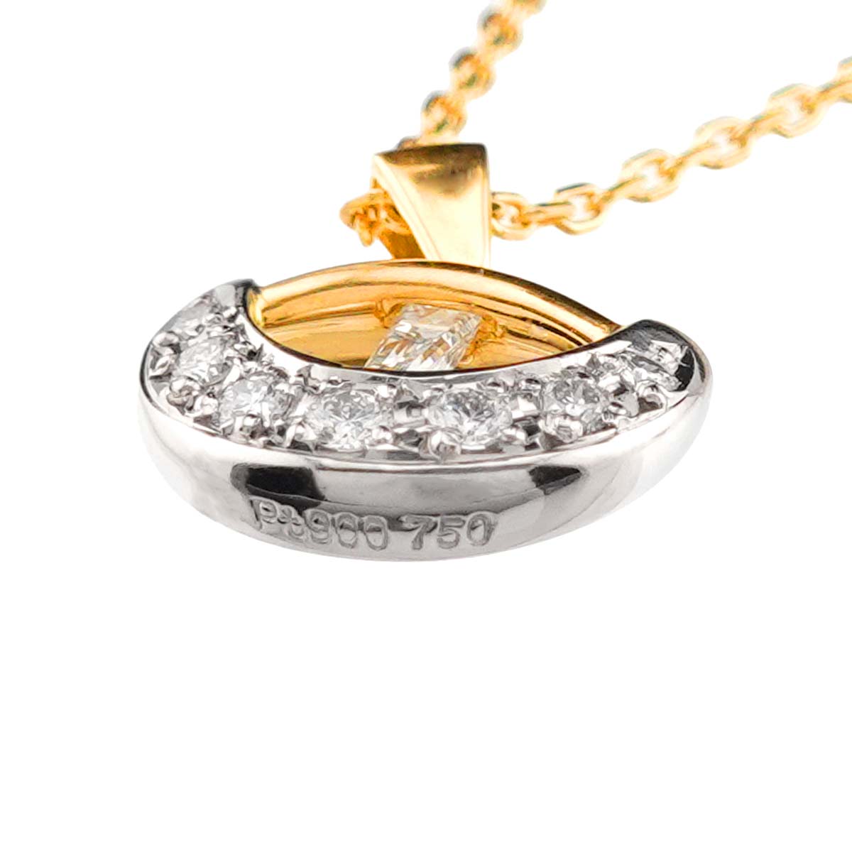 GHERARDINI Diamond 0.12ct/0.09ct Necklace Platinum 18K YG 750