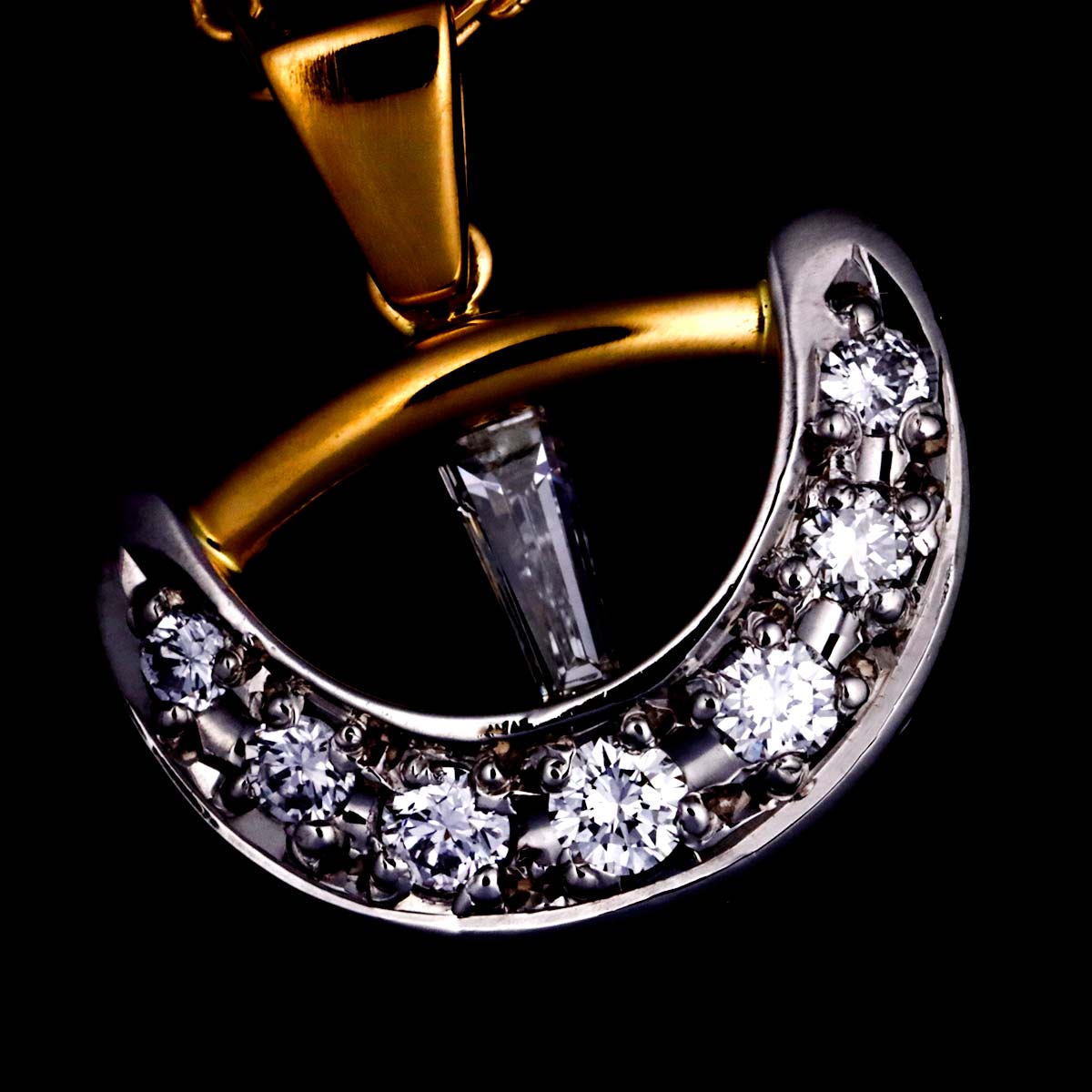 GHERARDINI Diamond 0.12ct/0.09ct Necklace Platinum 18K YG 750