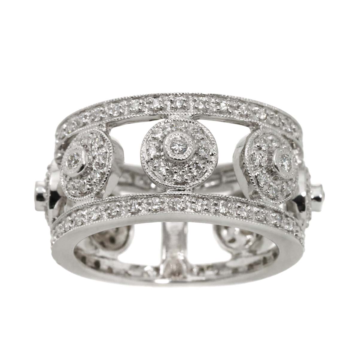 Diamond 0.70ct Ring 18K K18 WG White Gold size6-6.25(US)