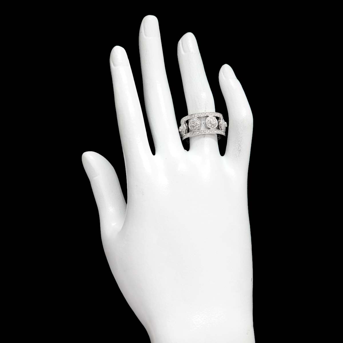 Diamond 0.70ct Ring 18K K18 WG White Gold size6-6.25(US)