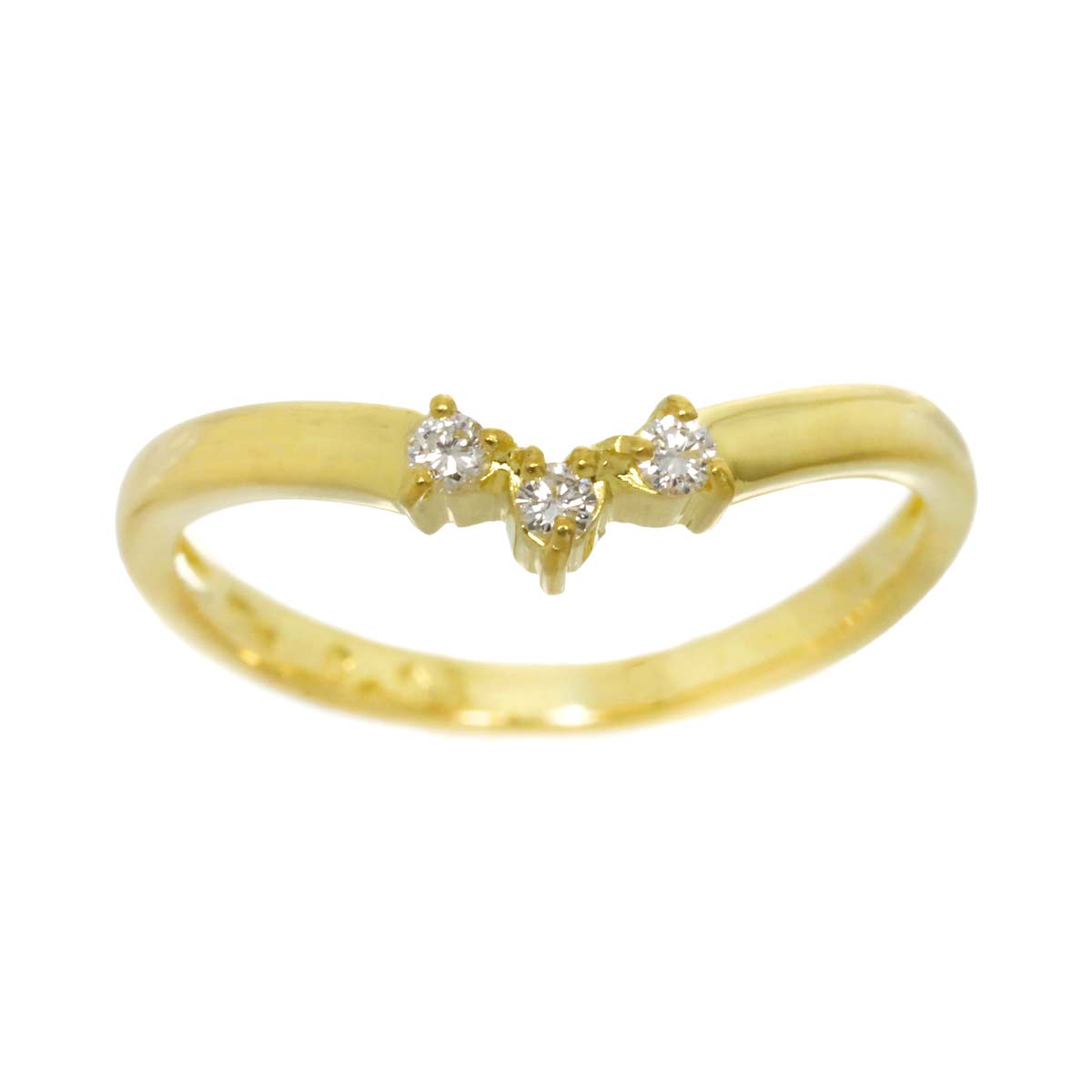 Star Jewelry Diamond 0.06ct Ring 18K YG 750 Size4(US)