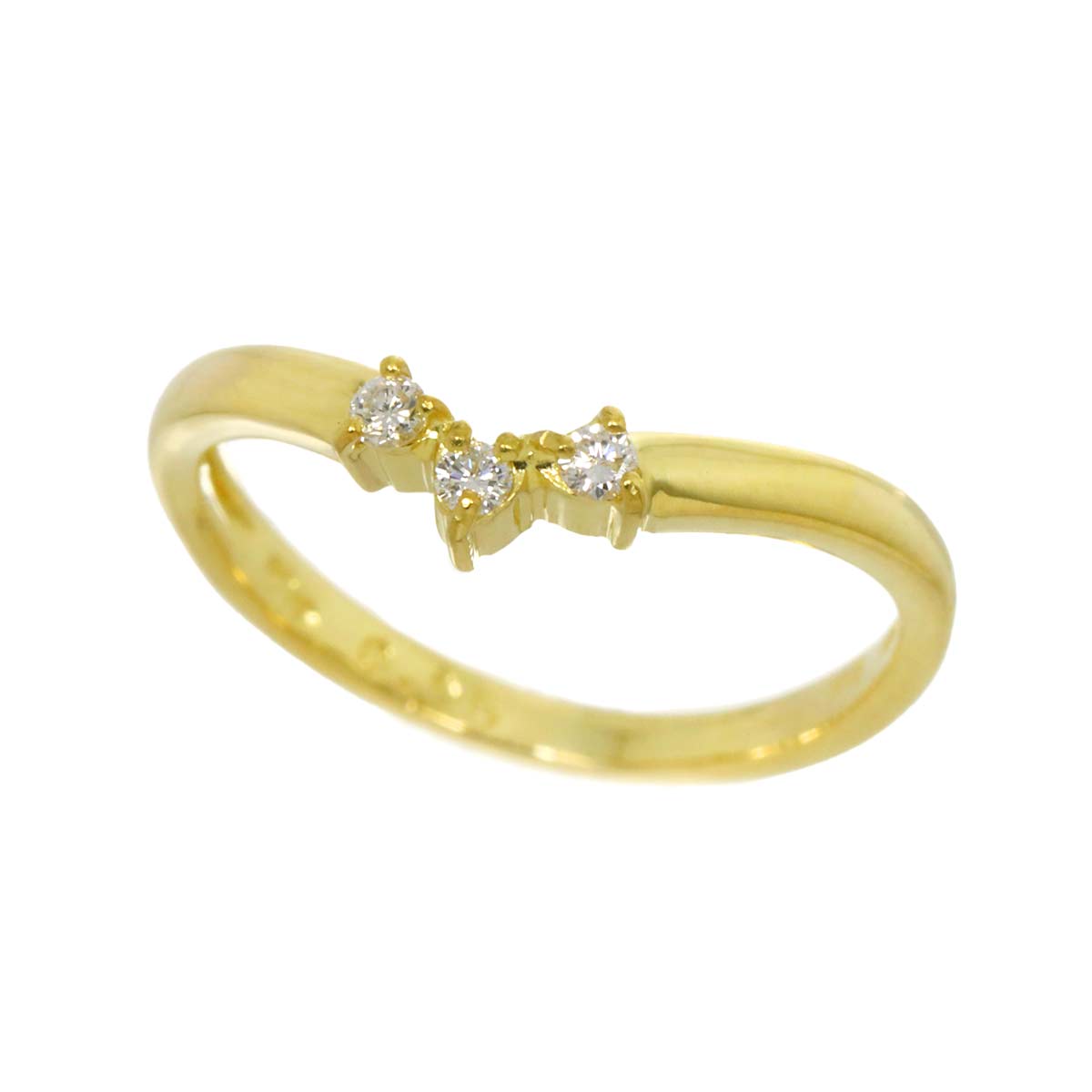 Star Jewelry Diamond 0.06ct Ring 18K YG 750 Size4(US)