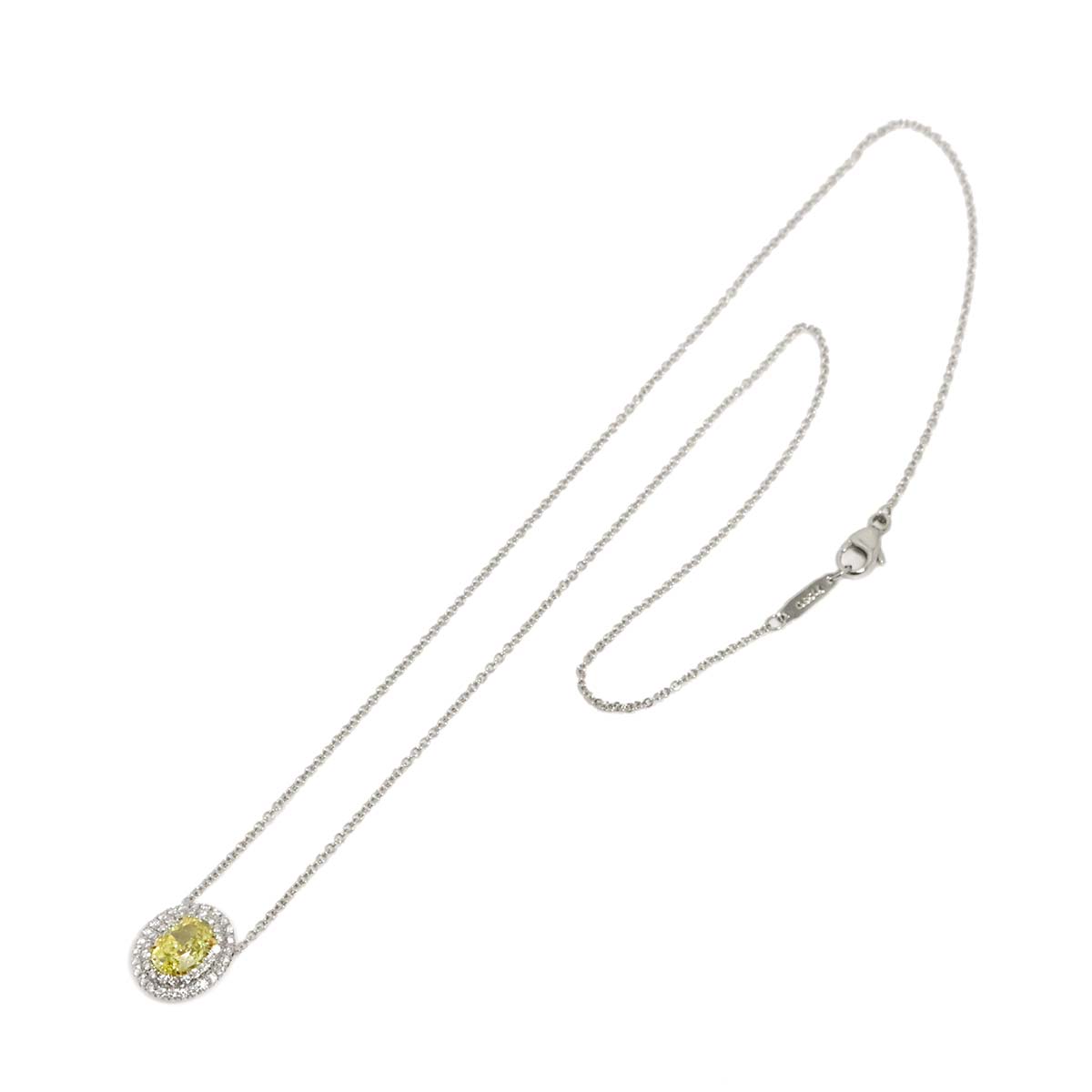 Soleste Diamond 1.05ct FY/IF Necklace Pt 18K YG 750