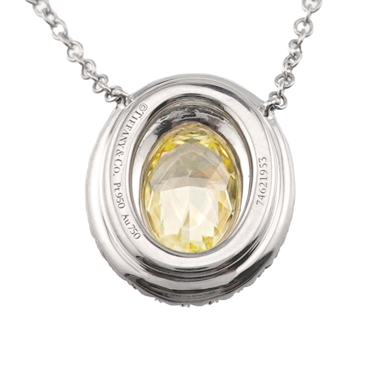 Soleste Diamond 1.05ct FY/IF Necklace Pt 18K YG 750