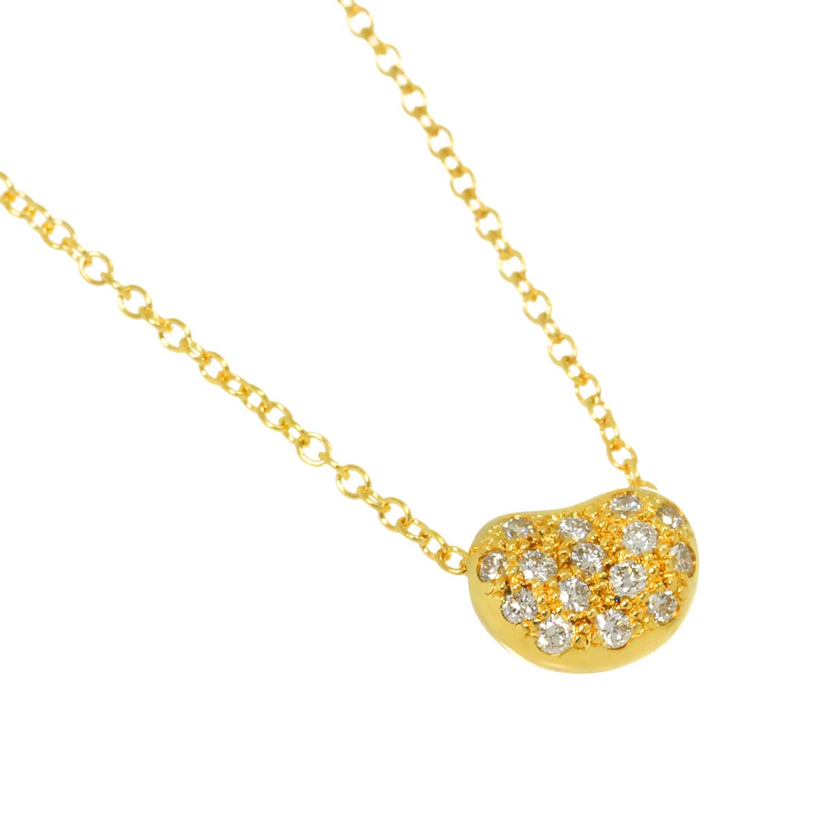 Bean Diamond Necklace 18K Yellow Gold 750